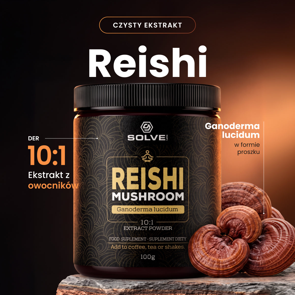 Reishi (Lakownica żółtawa) – Ekstrakt DER 10:1 | Proszek – zdjęcie 4