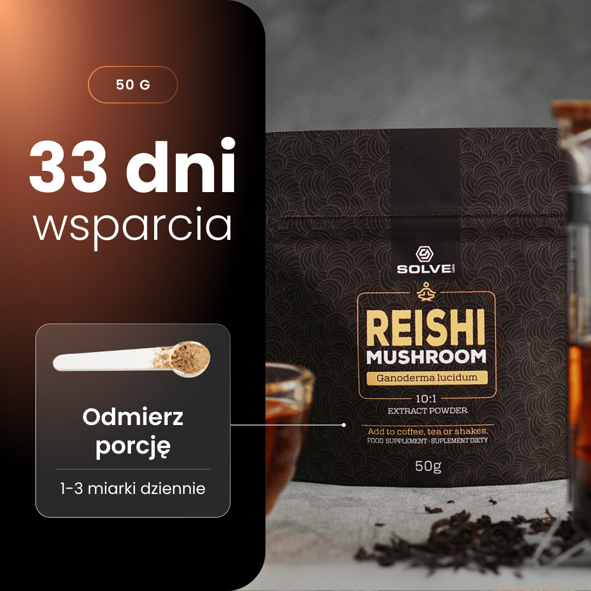 Reishi (Lakownica żółtawa) – Ekstrakt DER 10:1 | Proszek – zdjęcie 7
