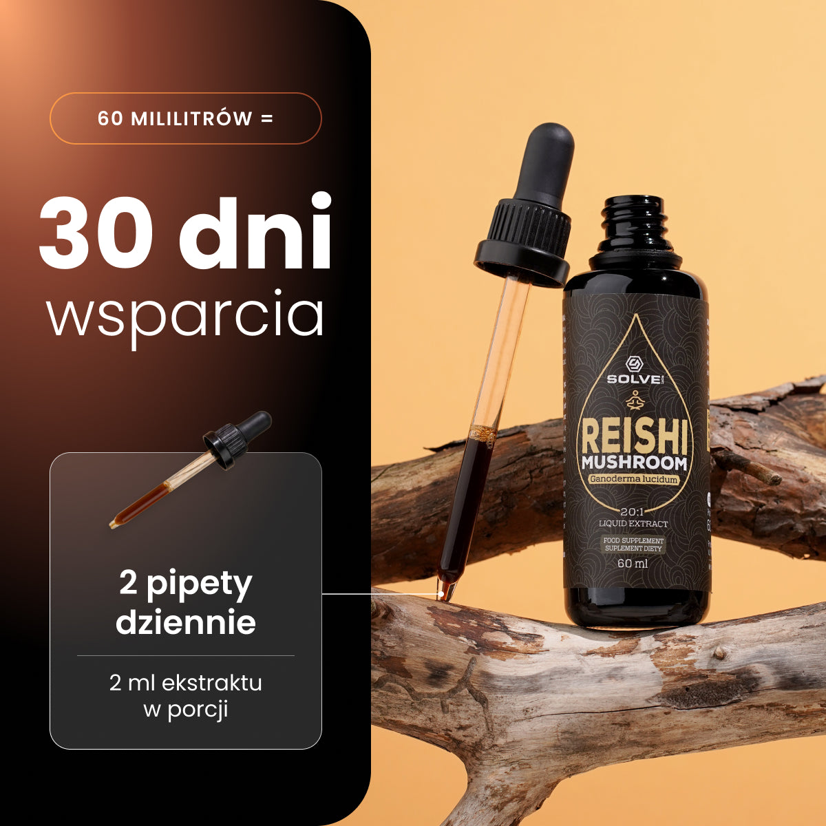 Reishi (Lakownica żółtawa) – Ekstrakt DER 20:1 | Krople (60 ml) – zdjęcie 4