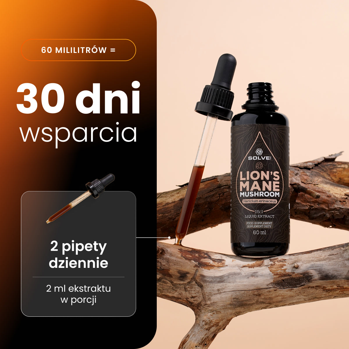 Soplówka Jeżowata (Lion's Mane) – Ekstrakt DER 15:1 | Krople (60 ml) – zdjęcie 4