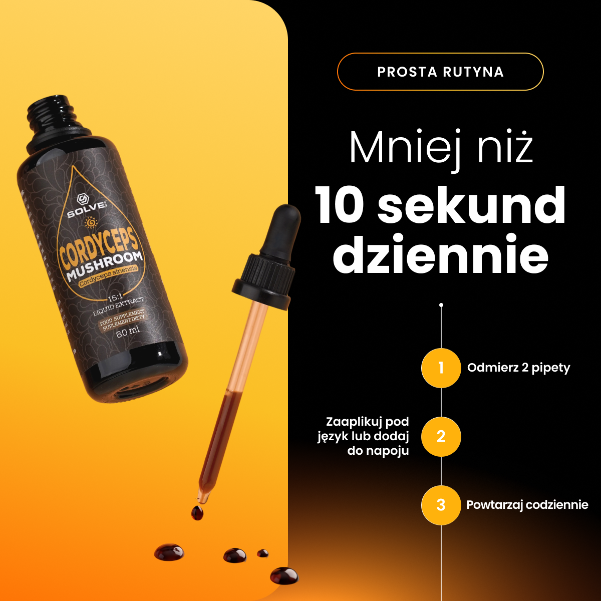 Cordyceps (Maczużnik chiński) – Ekstrakt DER 15:1 | Krople (60 ml) – zdjęcie 7
