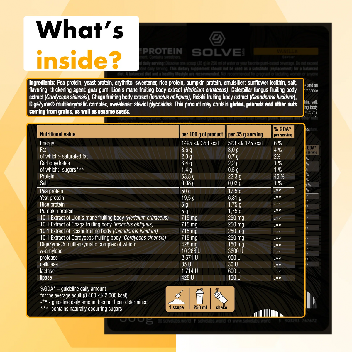 Complete Plant-based Protein – Wegańska odżywka białkowa, 500 g – zdjęcie 20