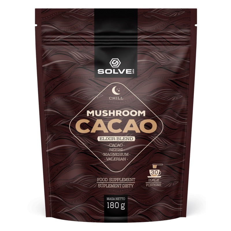 Kakao z grzybami Reishi i magnezem | Mushroom Cacao, Opakowanie 180g