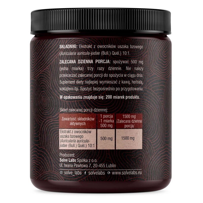 Auricularia (Uszak bzowy) 10:1 Mushroom Powder