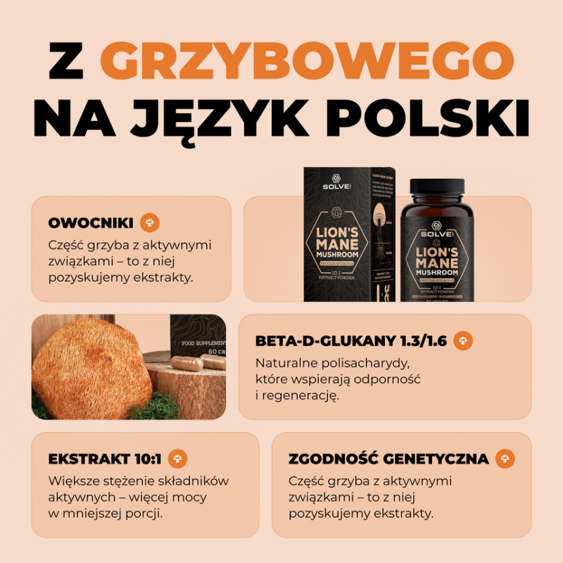 Soplówka Jeżowata Solve Labs suplement w kapsułkach 60 szt.