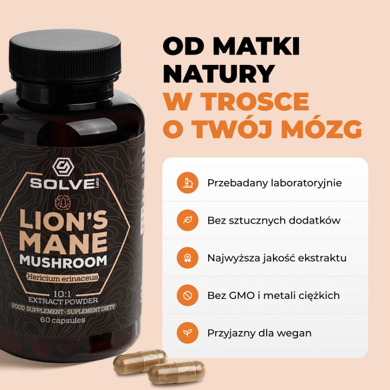 Soplówka Jeżowata Solve Labs suplement w kapsułkach 60 szt.