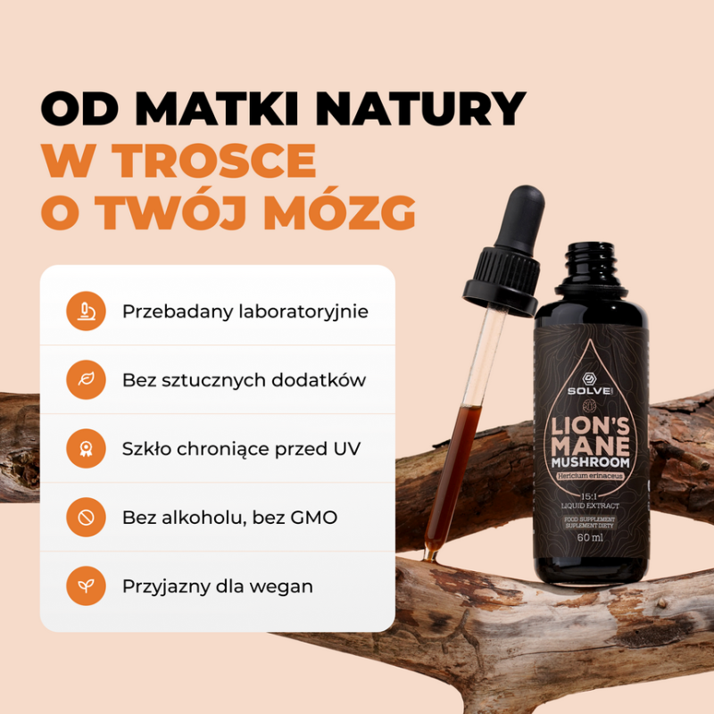 Płynny ekstrakt z soplówki jeżowatej - Lion's Mane liquid 60 ml