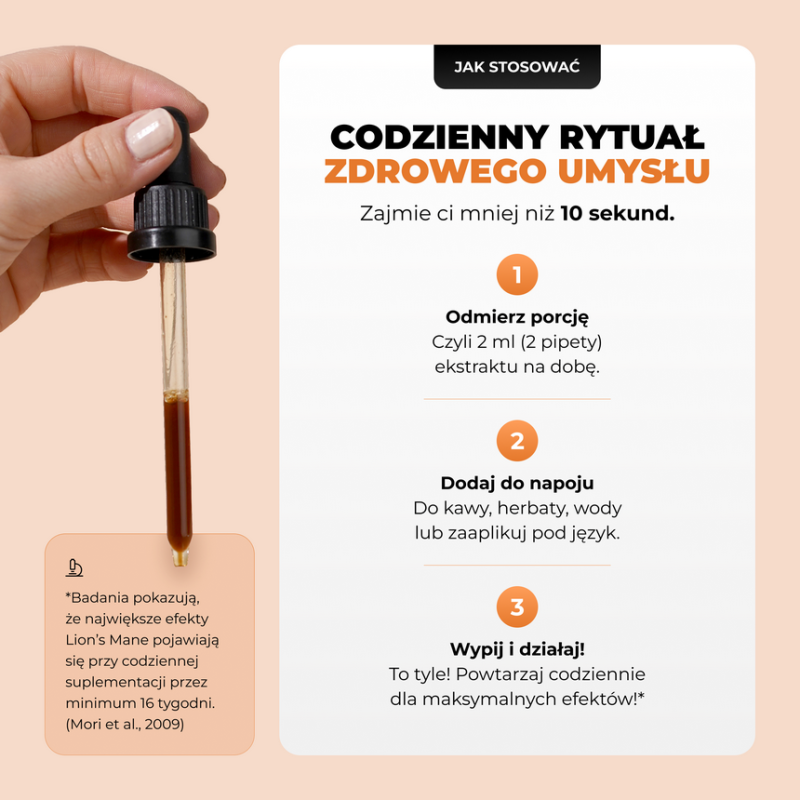 Płynny ekstrakt z soplówki jeżowatej - Lion's Mane liquid 60 ml
