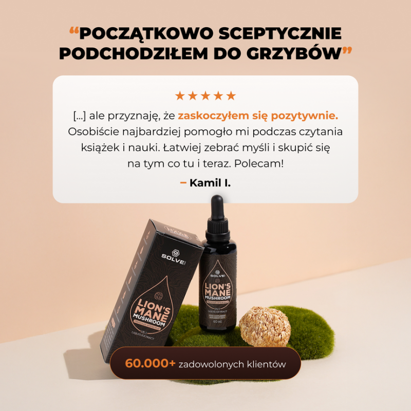 Płynny ekstrakt z soplówki jeżowatej - Lion's Mane liquid 60 ml