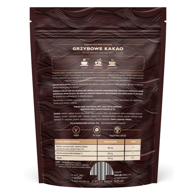 Mushroom Cacao 180g - Funkcjonalne kakao z grzybami