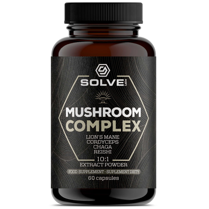 Mushroom Complex – Energia, skupienie i odporność | Kompleks 4 grzybów funkcjonalnych, 60 kaps.