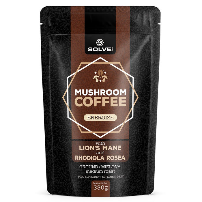 Kawa grzybowa FOCUS & ENERGY z Lion's Mane i rhodiolą | mielona Arabica, 330 g