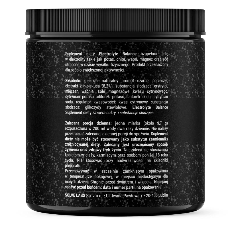 Electrolyte Balance – Elektrolity w proszku, czarna porzeczka, 290 g – zdjęcie 4