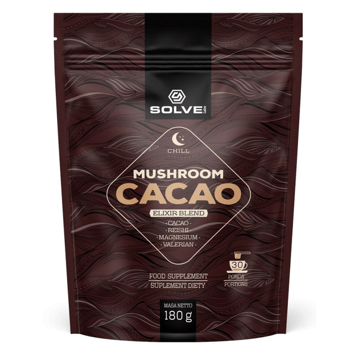 Kakao z grzybami Reishi i magnezem | Mushroom Cacao, Opakowanie 180g