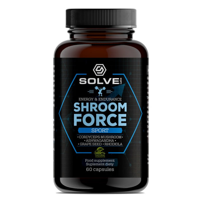 Shroom Force – Wydolność dla sportowców | Cordyceps + Ashwagandha, 60 kaps.