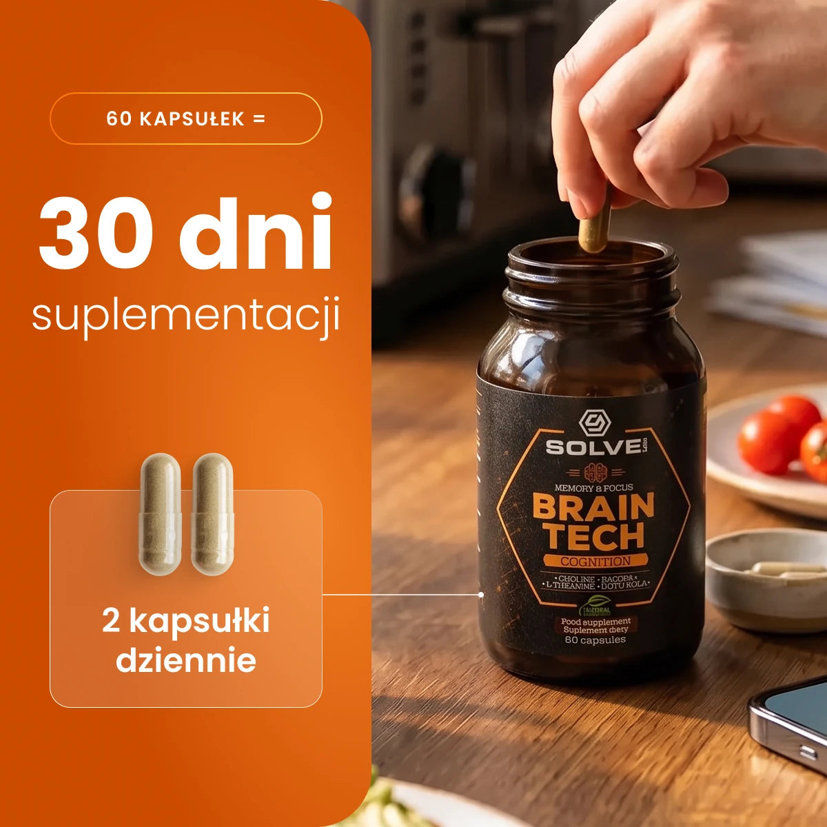 Brain Tech 60 kapsułek — 30 dni suplementacji