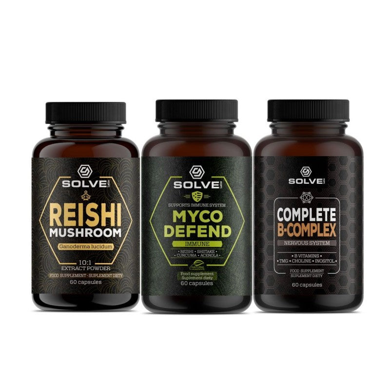 Zestaw Dobry sen & Regeneracja – Reishi + Myco Defend + B-Complex – zdjęcie 2