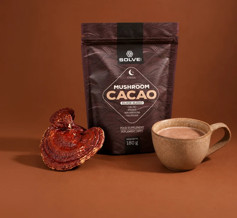 Mushroom Cacao w proszku z Reishi i kubkiem kakao